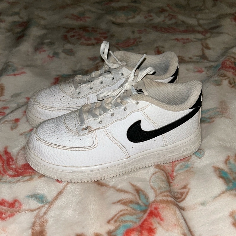 Nike Air Force 1 WHITE/Black Toddler 10c